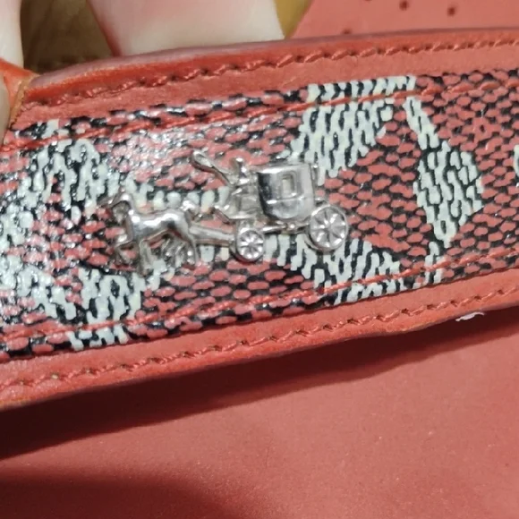 Coach Jolene Red and Silver Wedge Sandals Sz.9.5 - Picture 6 of 12